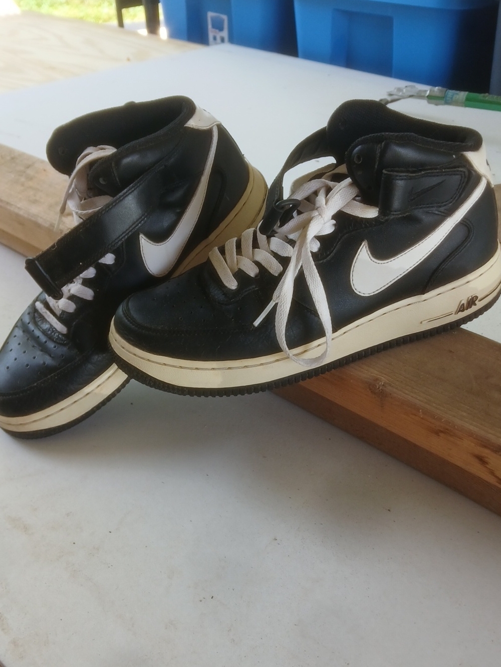Nike Black and White High-Top Air Sneakers